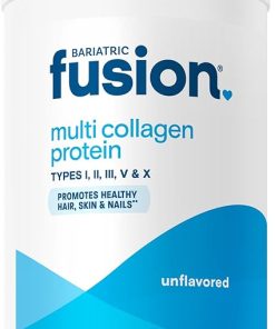 Bariatric Fusion Unflavored Multi Collagen Protein Powder | Hydrolyzed Collagen Peptides Powder Plus Joint Support Complex of MSM and Glucosamine | Type 2 | Dairy- Gluten & Soy Free | 30 Servings