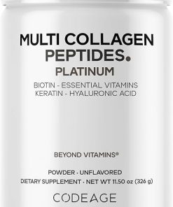 Codeage Multi Collagen for Women & Men Biotin 10000mcg Keratin- Protein Powder Vitamin C B6 D3