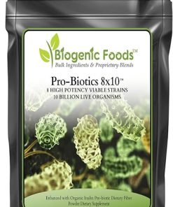 ProBiotics 8×10 with Fiber – Organic Powder 8 Strains of 10 Billion Live Organisms per Serving- 30 SRV