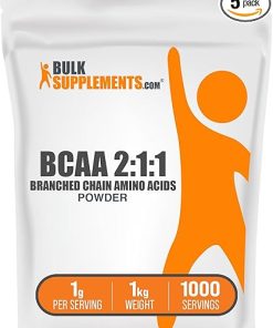 BulkSupplements.com BCAA 2:1:1 Powder – Branched Chain Amino Acids- BCAAs Amino Acids Powder – Unflavored & Gluten Free