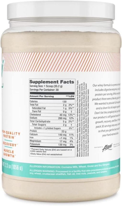 Alani Nu Whey Protein Powder Munchies | 23g Protein with Low Sugar & Digestive Enzymes | Meal Replacement Powder | Low Fat Low Carb Whey Isolate Protein Blend | Low Sugar |30 Servings - Image 2