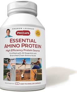 ANDREW LESSMAN Essential Amino Protein 180 Capsules – A Highly Bioavailable Protein Source with Essential and Branched Chain Amino Acids. Supports Structure and Function of Key Organs and Tissues.