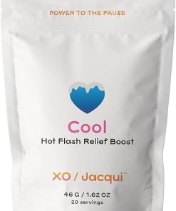 Cool Boost Vegan Natural Organic Menopause Support for Hot Flash Relief – Add-on Booster Protein Powder – Helps with Menopausal Symptoms – with Organic Red Clover- Rose Hip & Orange