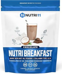 NutriBreakfast by Nutrillermo/Keto Protein Chocolate Collagen Powder with MCT Oil/MCT Oil Powder with Collagen/Keto Collagen Peptides Powder with Grass-Fed Bovine Collagen Type I & III