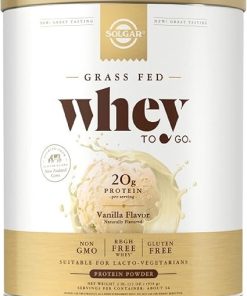 Solgar Grass Fed Whey to Go- Vanilla – 2 lb – Grass-Fed Whey Protein Powder – rBGH Free