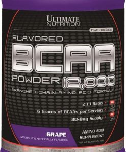 Ultimate Nutrition Flavored BCAA Powder – Caffeine Free with 3g Leucine 1.5g Valine 1.5g Isoleucine – Post Workout Amino Acid Supplement- Grape