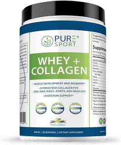 PURE® Whey + Collagen – 27g Protein for Muscle & Joint Support Vanilla Bean with Hydrolyzed Collagen!