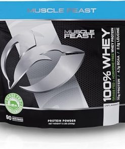 Muscle Feast 100% Whey + Creatine Bundle: (1) 100% Whey Protein (Unflavored- 5lb) + (1) Creatine Powder (Unflavored 2