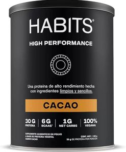 Habits Proteína Vegetal en Polvo Sabor Cacao – High Performance – Keto Friendly- Libre de Gluten