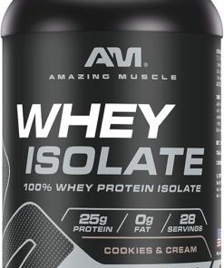 Whey Protein Isolate Powder | 25 Grams Protein Per Serving | 100% Whey Isolate | Zero Fat | Made in USA (2 Lb- Cookies & Cream)