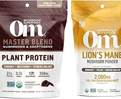 OM MUSHROOM SUPERFOOD Master Blend Plant-Based Protein Powder- 19.26 Ounce