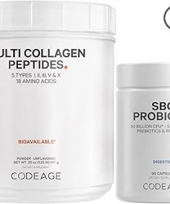 Codeage – Multi Collagen Protein + SBO Probiotics 50 Billion CFU Bundle
