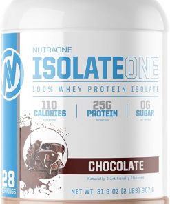 NutraOne IsolateOne Whey Isolate Protein Powder 100% Pure Whey Isolate Powder (Gourmet Chocolate – 2 lbs)