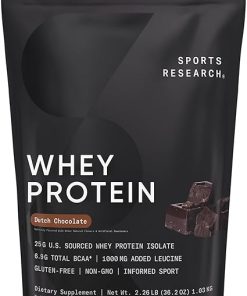 Sports Research Multi Flavor Hydrate Electrolytes Packets- Dutch Chocolate Flavored Whey Protein Isolate Powder and Unflavored L-Glutamine 2