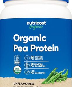 Nutricost Organic Pea Protein Powder (1 LB) Unflavored – Certified USDA Organic- Protein from Plants