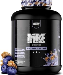 REDCON1 MRE Protein Powder- Blueberry Cobbler – Meal Replacement Protein Blend Made with MCT Oil & Whole Foods – Protein with Natural Ingredients to Aid in Muscle Recovery (25 Servings)