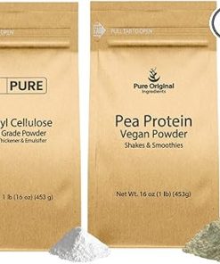 Pure Original Ingredients Pea Protein Powder & Methylcellulose Bundle (1lb) Thickeners- Food Grade