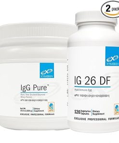 XYMOGEN Whey Protein (10.6 oz) + IG Immunoglobulin Supplement (120 Capsules) 2-Product Bundle