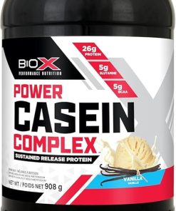 BioX Power Casein Complex | Sustained Slow Release Micellar Casein Protein Powder | 26g Protein- 5g Glutamine