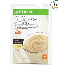 Herbalife Formula 1 + PDM On The Go: 24g of Protein 7 Packets per Box (Cookies and Cream + Vanilla)- Protein For Energy and Nutrition