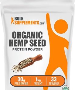 BulkSupplements.com Organic Hemp Protein Powder – Hemp Seed Protein- Superfood Supplement – Unflavored