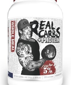 5% Nutrition Rich Piana Real Carbs + Protein | Clean Mass Gainer Protein Powder | Real Food Carbohydrate Fuel for Pre Workout/Post-Workout Recovery Meal | 2.89 lb- 20 Srvgs (Blueberry Cobbler)