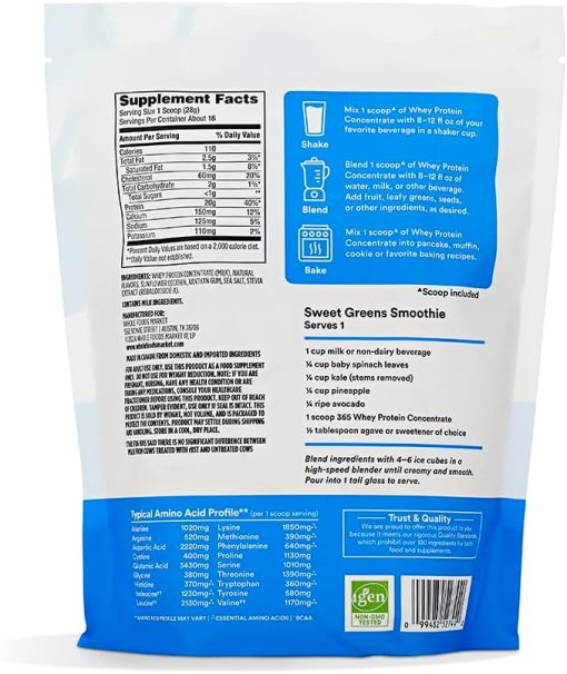 365 By Whole Foods Market- Protein Powder Whey Concentrate Vanilla - Image 2