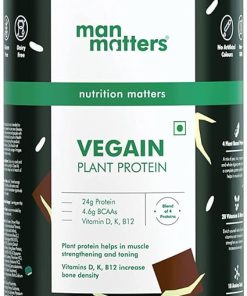 Man Matters VEGAIN Plant Protein Powder for Men | 100% Vegetarian | Made with Pea- Brown Rice