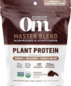 OM MUSHROOM SUPERFOOD Master Blend Creamy Chocolate Protein Powder- 16 Servings