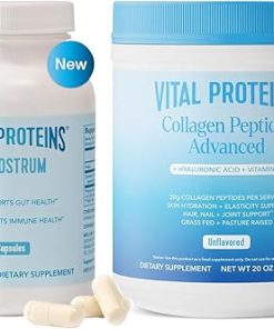 Vital Proteins Collagen Peptides Powder Unflavored 19.3OZ and Bovine Colostrum Supplement 90 Capsules
