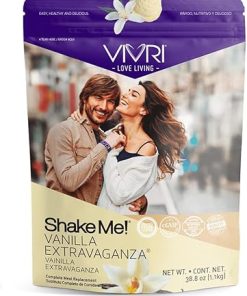 VIVRI Shake Me! Vanilla Meal Replacement Protein Powder | 38.8 oz | 45 Essential Nutrients | 23 Vitamins and Minerals | Gluten Free | Non GMO | Mix in Water | Magnesium | Vitamin D | Iron | Vitamin C