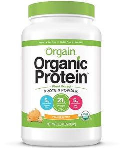 Orgain Organic Vegan Protein Powder (Peanut Butter) Organic Greens Powder (+50 Superfoods) Bundle 2