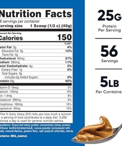 Nutricost Grass-Fed Whey Protein Concentrate (Chocolate Peanut Butter) 5LBS 2
