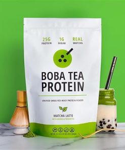 Boba Tea Protein Matcha Latte | 25g Grass-Fed Whey Protein Isolate Powder | Gluten 2