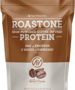 NutraOne RoastOne Coffee Protein Powder Coffee Infused Whey Protein Powder for Energy & Focus- 160mg Caffeine and 20g Protein (Sweet Cream – 1.35 lbs.)