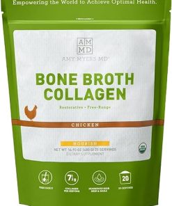 Amy Myers MD Bone Broth Collagen Powder – Type II Collagen Protein Powder from Organic Chicken Bone Broth – Supports Hair- Skin