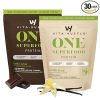 VitaHustle 2 Bags ONE Superfood Protein + Greens Vanilla/Chocolate | 20g Plant Based Protein + Greens with Probiotics- Adaptogens – 2 Pack (Chocolate/Vanilla 15 Servings