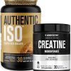 Jacked Factory Authentic ISO Grass Fed Whey Protein Isolate Powder – Low Carb- Non-GMO Muscle Building Protein (30 Servings Vanilla Oatmeal Cookie) Creatine Monohydrate Powder (30 Servings)