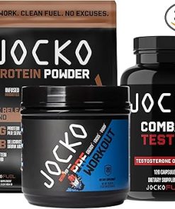 Jocko Fuel Ultimate Gym Bundle – Chocolate Protein Powder + Nitro Pop Pre Workout + Combat Tested 2.0