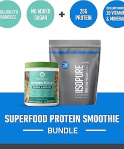 Isopure Build Your Smoothie Power Bundle Zero Carb Creamy Vanilla Protein Powder (15 Servings) and Amazing Grass Greens Blend Detox & Digest (30 Servings) 2