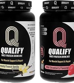 French Vanilla + Wild Strawberry Whey Protein Powder Bundle – Gluten-Free- 25g Protein