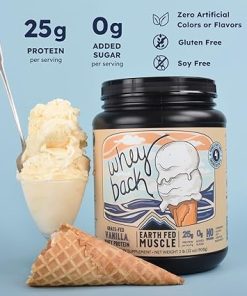 Earth Fed Muscle Whey Back Vanilla Truly Grass Fed Whey 2lb – No Fillers- Flow Agents 2