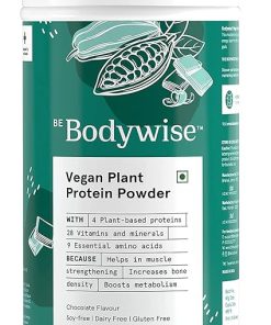 Be Bodywise Vegan Plant Protein Powder for Women | Made with Pea-Moong Bean & Whole Algae Protein | Helps Muscle Toning & Bone Density Improvement | 100% Vegetarian | Gluten Free | 500 Grams