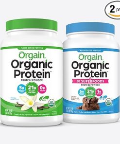 Orgain Organic Protein + Superfoods Powder- Creamy Chocolate Fudge (2.02 Lb) and Orgain Organic Vegan Protein Powder