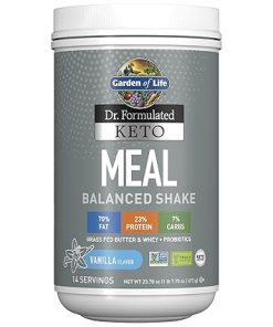 Garden of Life Dr. Formulated Ketogenic Meal Balanced Shake Powder- Truly Grass Fed Butter & Whey Protein Plus Probiotics