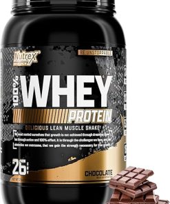 Nutrex Research Chocolate Whey Protein Powder | 100% Whey Protein Supplement | Enhanced Muscle Builder & Recovery Protein with Digestive Enzymes for Men & Women – 25g Protein (Chocolate- 2 Pound)