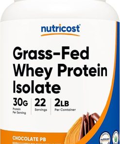 Nutricost Grass-Fed Whey Protein Isolate (Chocolate Peanut Butter) 2LBS – Non-GMO- Gluten Free