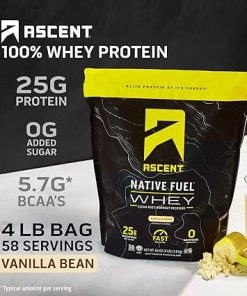Ascent Whey + Plant Protein Powder – Vanilla Bean 4 lb & Chocolate 18 Servings 2