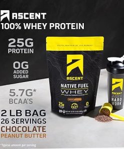 Ascent Whey + Plant Protein Powder – Chocolate Peanut Butter 2 lb & Chocolate 18 Servings 2