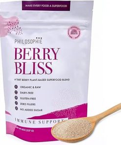 Philosophie Plant Based Superfood Powder – Vegan Protein Powder with Rice Protein- Maca Root Powder & Acai Berry – Organic Dairy Free Superfood Blend – Protein Powder Without Artificial Sweeteners